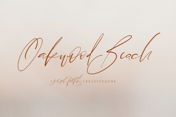 Oakwood Beach: A Stylish and Slim Script Font for Thoughtful Design